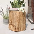 thumbnail image 2 of Yangming Outdoor Concrete Side Table, Faux Wood Stump Stool, Wood Patio End Table, 2 of 6