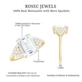 thumbnail image 6 of Rosec Jewels Certified Moissanite Emerald Cut Engagement Ring 2 Carat - Statement Ring (7X9 mm, D-VS1 Quality), 18K Yellow Gold, US 4.50, 6 of 7