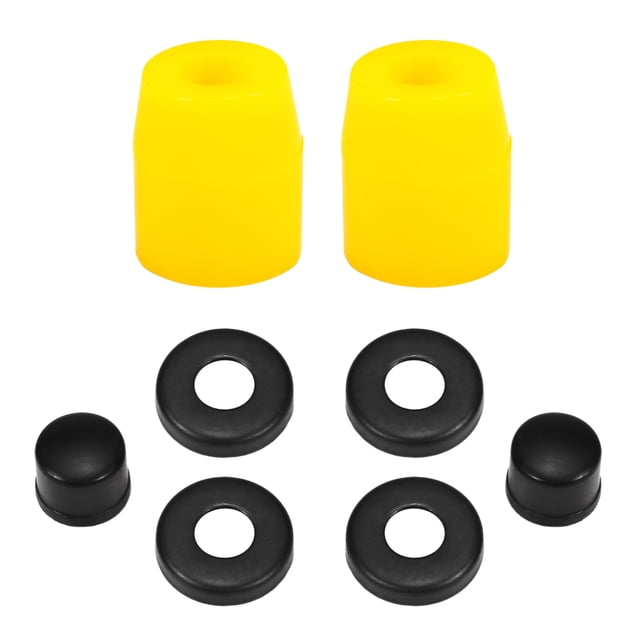 Generic Vibrant PU Shock Absorber Pads for 7-Inch Skateboards - Durable Double-Kick & Longboard Trucks with Conical & Cylindrical Bushings, Pivot Cups, and Washers (Multicolor Options)