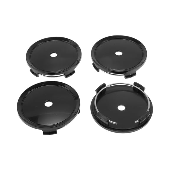 Unique Bargains 4 Pcs Wheel Center Caps Hub Caps Rim Center Caps 2.76" 2.95" Wheel Caps Hubcap Center Covers Black Plastic 4 Clips
