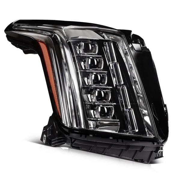 ECCPP Headlight Assembly Fit 2015-2020 for Cadillac Escalade Passenger Side Headlamps Black Housing Amber Reflector 84580183