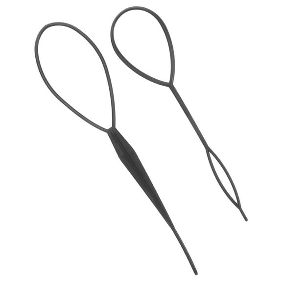 MIPCASE 2Pcs Elastic Black Crochet Braids Hairdressing Tool for Secure Neat Braid Hairstyles