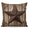 thumbnail image 2 of Western Star Retro Throw Pillow Covers, Soft Pillowcases with Invisible Zipper, Brown Vintage Wood Grain Decorative Square Pillow Cushion Covers for Living Room Couch Sofa Bed 24x24 Inches, 2 of 8
