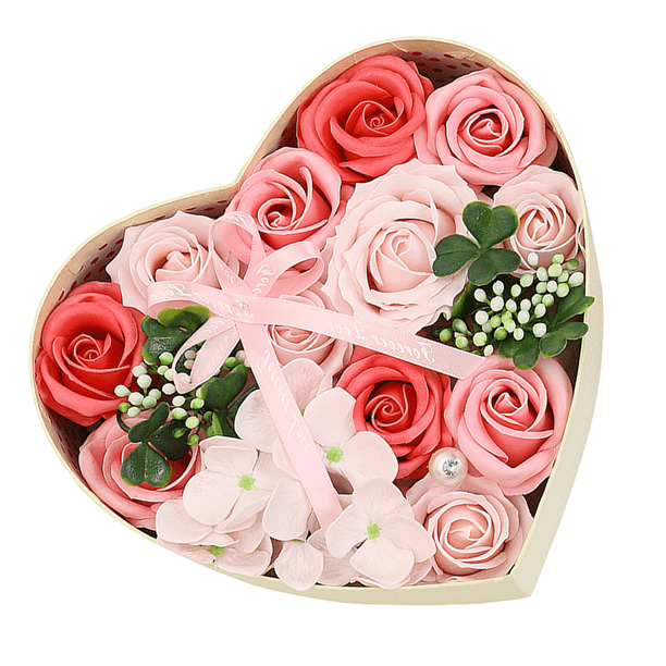 Advancent Caja de regalo Hi.FANCY con forma de corazón, caja de regalo con flores, organizador de decoración de papel para Kits de decoración para fiestas Rosado