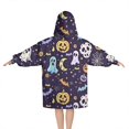 thumbnail image 2 of Colorful Halloween Pattern Blanket Hoodies for Kids 6-13YR Oversize Wearable Blanket Hoodies for Boys Girls Teens, 2 of 7
