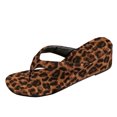 thumbnail image 5 of Rokment Womens Wedge Flip Flops Backless Dressy Sandals 2026 Stylish Casual Leopard Leather Square Toe Slip on Dress High Heels Slides for Ladies Summer OTHER Size 9, 5 of 7