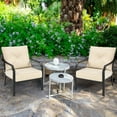 thumbnail image 3 of Patiojoy Set of 2 Patio Dining Chairs Outdoor Armchairs w/Padded Cushions for Backyard Garden Balcony, 3 of 10