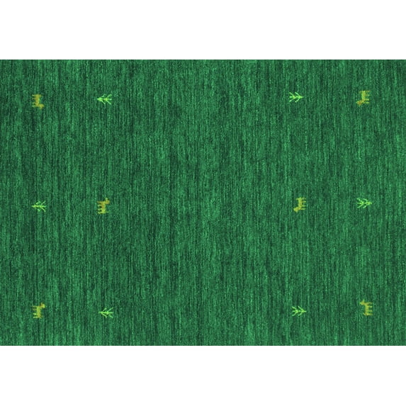Ahgly Company Indoor Rectangle Abstract Green Contemporary Area Rugs, 4' x 6'