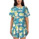 thumbnail image 1 of Fotbe Cute Polar Bear Fishing Conjunto de Pijama Estampado para Mujer, 2 Piezas, Ropa de Dormir con Camiseta de Manga Corta y Shorts Suaves-XX-Large, 1 of 6