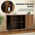 thumbnail image 6 of Magic Union 47" Sideboard Buffer Cabinet with Fluted Slide Doors, Tambour Storage Cabinet with Adjustable Shelves, Credenza Console Mid Century Cabinet for Bedroom Living Room Hallway Entryway, 6 of 9