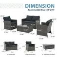 thumbnail image 5 of JOIVI 4 Pieces Outdoor Sectional PE Rattan Conversation Sofa Set with Gray Wicker, Dark Gray Cushion, 5 of 10