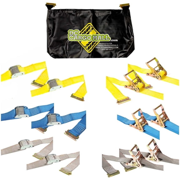 DC Cargo Mall E-Track Tie-Down Kit - 13 Pieces: E-Track Straps & E-Track Storage Bag (E-Track Rails NOT Included)