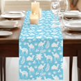 thumbnail image 3 of Table Runners 70 Inches Long Dress Scarves, Tropical Plants Farmhouse Coffee/Dining/Kitchen Table Decor, Holiday Table Runner, Summer Modern Abstract Camels Sky Blue 13x70 Inch, 3 of 9