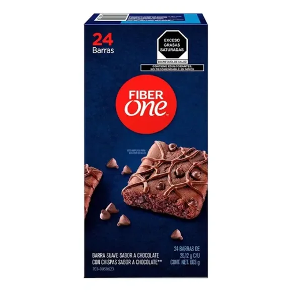 Brownies De Chocolate 24 Pz Fiber One 603g Barra 70 Calorías