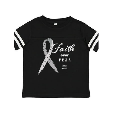 

Inktastic Faith Over Fear Blindness Awareness with Ribbon Gift Toddler Boy or Toddler Girl T-Shirt