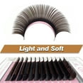 thumbnail image 2 of Qeelasee Brown Matte Flat Eyelash Extension 0.20mm C Curl Mink False Ellipse Lashes Split Tips Lash Extension Supplies 9mm, 2 of 6
