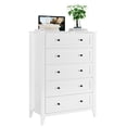 thumbnail image 1 of Cómoda Alta de 5 Cajones para Dormitorio - Mueble de Madera Blanca con Cajones Profundos y Tiradores Metálicos - Organizador Vertical para Recámara, Vestidor, Habitación Infantil o Sala de Estar, 1 of 7