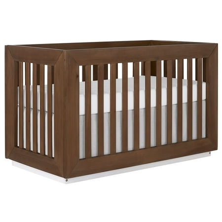 Evolur Maddox Modern Crib, Toffee and Brush White