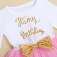 thumbnail image 5 of FYMNSI Baby Girl It's My 1st First Birthday Party Dress Cake Smash Outfit Long Sleeve Princess Tutu Tulle Bowknot Dress One Year Old Party Clothes Photo Props 1 Year Pink 1st Birthday, 5 of 7