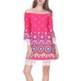 thumbnail image 2 of Women's Paisley Off the Shoulder Mini Dress, 2 of 2