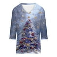 thumbnail image 4 of asdoklhq Sweatshirt for Women Ladies' Christmas Fashion Casual Printed V-neck Quarter Sleeve Top Multicolor 3X, 4 of 4