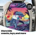 thumbnail image 5 of Xecao Hip-Hop DJ Dolphin Pattern Car Seat Back Protector 2 Pack Large Capacity Pocket, Kick Mats Back Seat Protector, 5 of 8