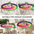 thumbnail image 7 of Colorful Tie Dye Pattern Round Fitted Tablecloth with Elastic Edge,Dining Table Cover Waterproof,Outdoor Round Tablecloth for Camping,Dining,Indoor and Outdoor, 7 of 7