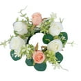 thumbnail image 1 of Floral Arrangements Small Candle Rings Wreaths Realistic Flower Garland for Table Centerpieces Home Wedding Decoration, 1 of 6