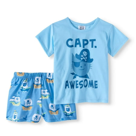 Bra Boy Short Set - Toddler Boy Short Sleeve T-shirt & Shorts Pajamas, 2pc Set