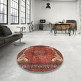 thumbnail image 4 of Ahgly Company Machine Washable Indoor Square Traditional Orange Salmon Pink Area Rugs, 5' Square, 4 of 7