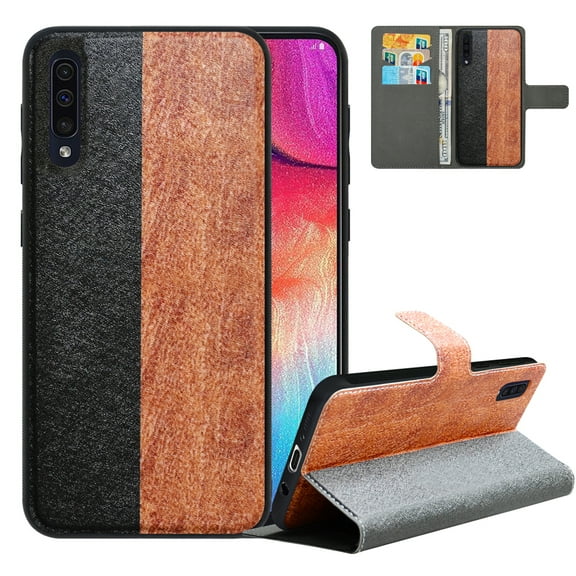 Labanema Samsung Galaxy A50 2019 Case with Kickstand, 2 in 1 Detachable Magnetic Protective Folio Flip Cover for Samsung Galaxy A50 2019 (Black Brwon)