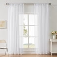 thumbnail image 1 of Lightweight Sheer Curtains with Rod Pocket, Translucent Window Drapes for Living Room and Bedroom, 52 x 39.4 Inches, Machine Washable Polyester, 1 of 7