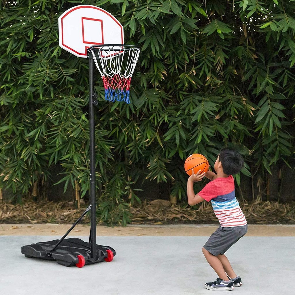 Free Standing Basketball Hoop Net Kid Backboard Stand Rack Set Adjustable Height 