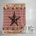 thumbnail image 3 of Shower Curtains for Bathroom, Country Star Farm Waterproof Fabric Shower Curtain, Farmhouse Plaid Texas Vintage Fruit Decorative Bathroom Curtain for Bathtub, 36"x72", No Hooks Included, 3 of 9