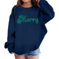 thumbnail image 1 of MIASHUI Girls Sweatshirt Tops Letter Printed Casual Loose Hooded Pullover,Dark Blue,9-10 Years, 1 of 5