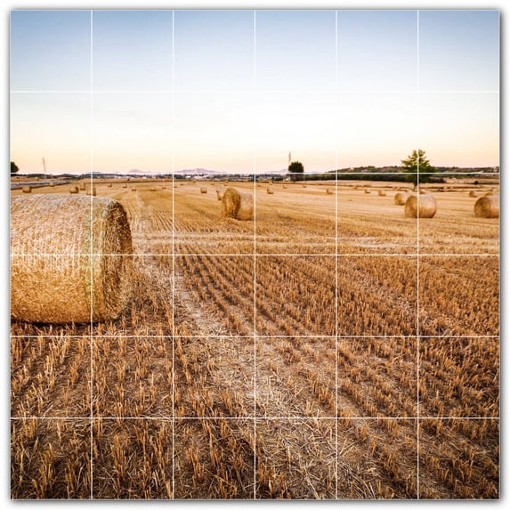 Picture-Tiles.com: Farm Ceramic Tile Wall Mural WAL500586-66L. 48"W x 48"H using (36) 8" x 8" Ceramic Tiles-Satin Finish