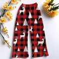 thumbnail image 4 of Womens Christmas Flannel Pajamas Christmas Cute Print Lounge Pants Christmas Fluffy Fleece Elastic Waist Wide Leg Pj Pants Casual Cozy Soft Sleepwear Pjs, 4 of 4