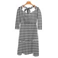 thumbnail image 3 of Houndstooth Flare Dress Square Neck Dress Elegant Female Fashion Printed Dress Houndstooth Pattern Abstract Background Texture, 3 of 4