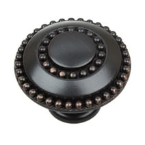 GlideRite 1-3/8 in. Round Double Ring Beaded Cabinet Knob, Oil Rubbed Bronze