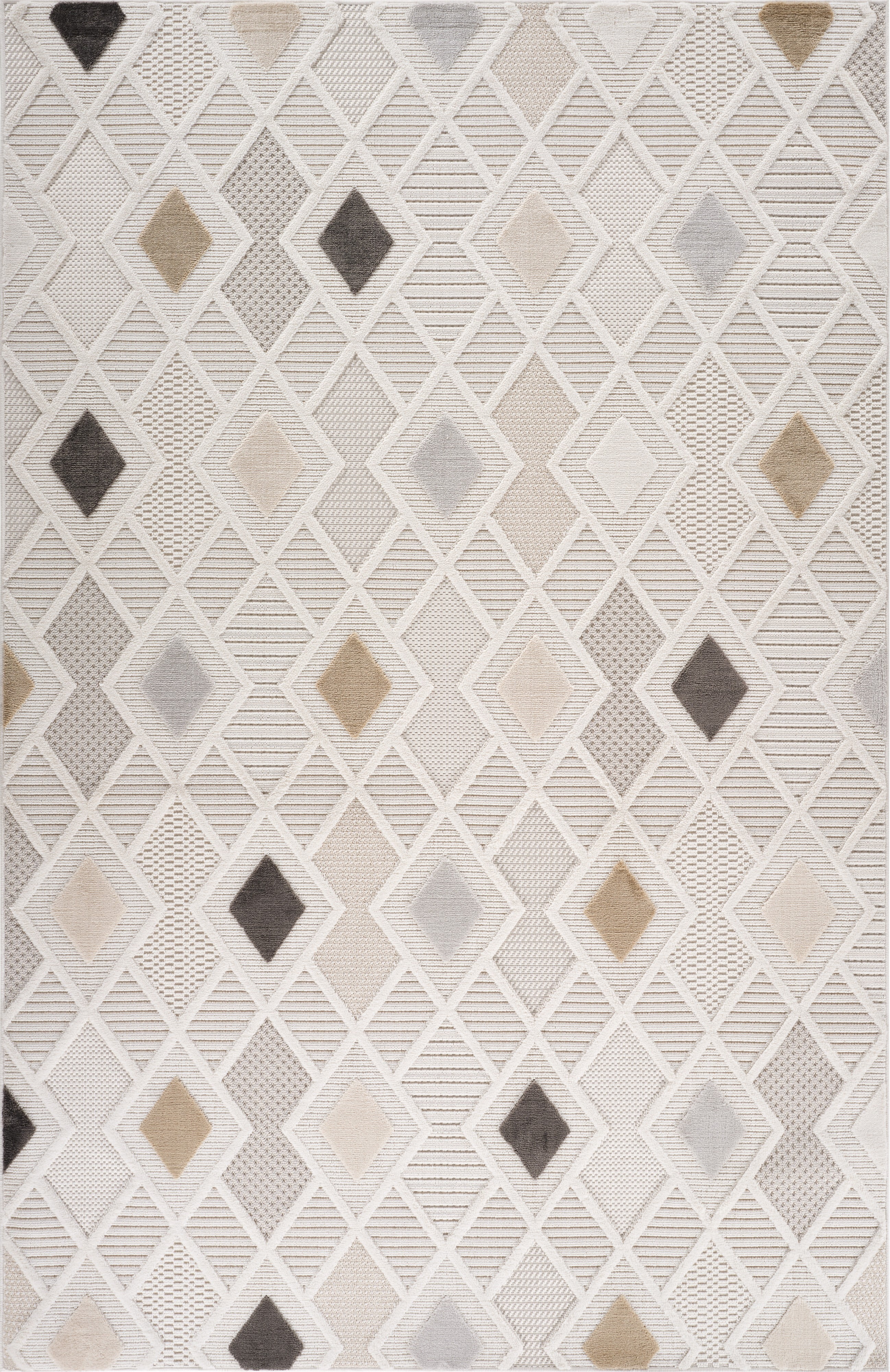 Rug Branch Maison Geometric Indoor Area Rug, Cream Beige, Modern - Living Room, Bedroom, Dining Room, and Kitchen