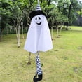 thumbnail image 2 of Halloween Hanging Ghost Decoration with Witch Hat and Striped Legs Indoor Outdoor Spooky Decor, 3.5 Feet, 2 of 4