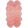 thumbnail image 2 of Safavieh Sheep Skin Collection SHS121L Handmade Rustic Glam Genuine Pelt 3.4-inch Extra Thick Area Rug, 3'7" x 5'11", Solid Pink, 2 of 3