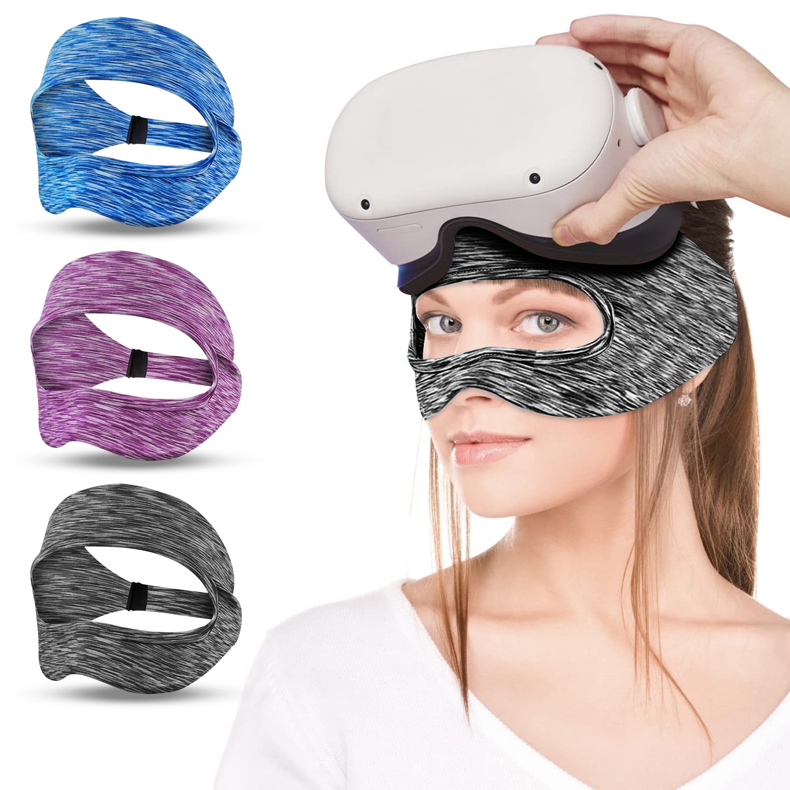 LuMon VR Face Cover Mask,Silicone Eye Mask Sweat-proof leak-proof,Protective Cover Reusable Elastic Smooth Soft Portable Accessories 