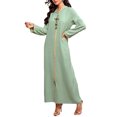 thumbnail image 2 of Neinkie Femmes à Manches Longues Ethnique Style Full Zip Musulmane Robes Abaya avec Hijabs, 2 of 7