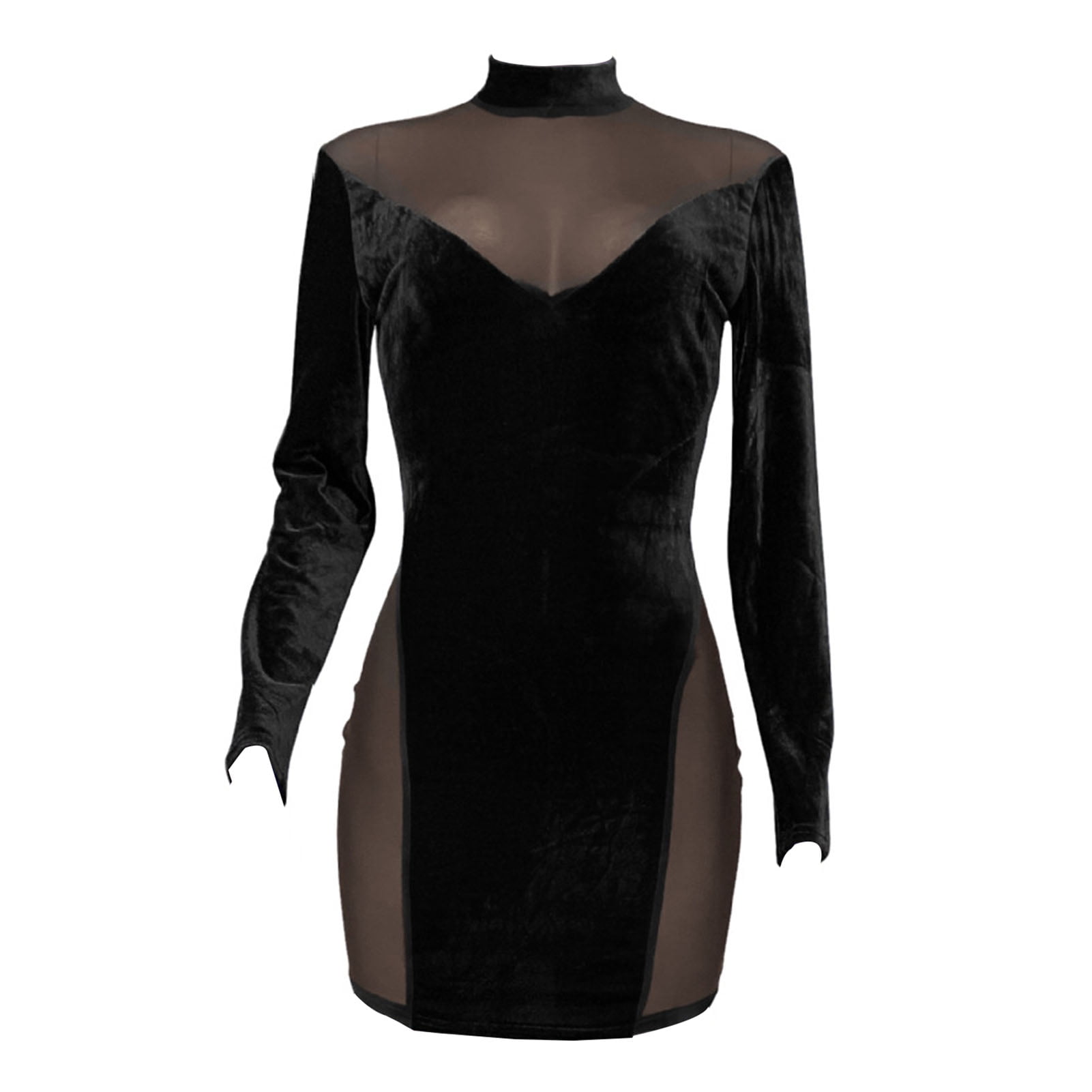 velvet mesh dress