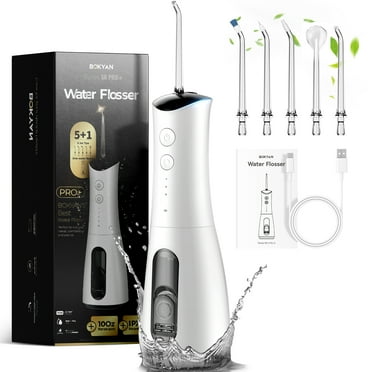 Bokyan Water Flosser for Teeth, cordless 300 ml Portable Oral Irrigator, Electric Flossing Cleaner, Water Picks for Dental Hygiene