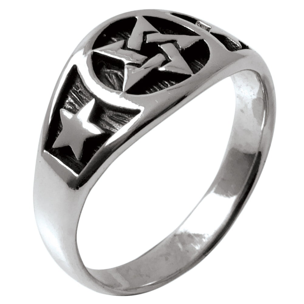 Filigree Pentagram Star Cute Fashion Ring New Stainless Steel Band 