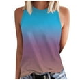 thumbnail image 1 of WZXFASHION Gilet Haut à Col Rond Dégradé Décontracté Confortable pour Femmes Soldes Aujourd'hui Liquidation Débardeurs et Camisoles pour Femmes, 1 of 5