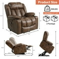 thumbnail image 6 of TEKAMON Large Power Lift Recliner Chair for Elderly with Heat and Massage Leather Electric Recliners Chair For Living Room with Cup Holders, Remote Control (Ochre), 6 of 10