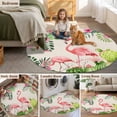thumbnail image 5 of Summer Flamingos Round Area Rug 6Ft Washable Circle Rugs for Bathroom Office, Tropical Pink Botanical Flowers Cactus Non-Slip Carpet Floor Mats Indoor Outdoor Carpet Runner Aesthetic Home Decor, 5 of 8